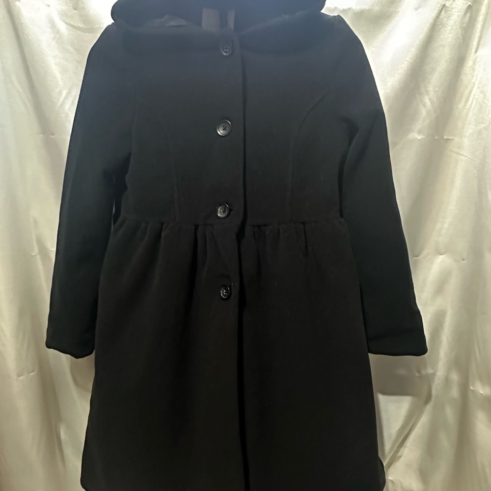 Copper Key Black Pea Coat with Hood and Tailored Fit